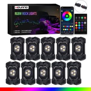 Hovano LED Rock Lights for Trucks,10 Pods Multicolor Underglow Lights for Trucks